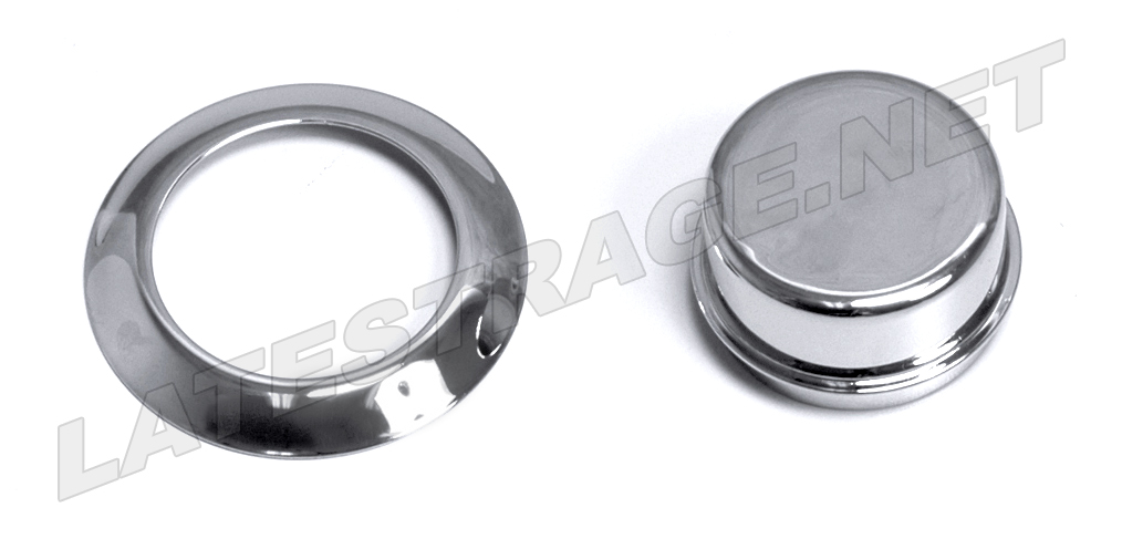 SPINDLE WHEEL CAP WITH CHROME TRIM RING